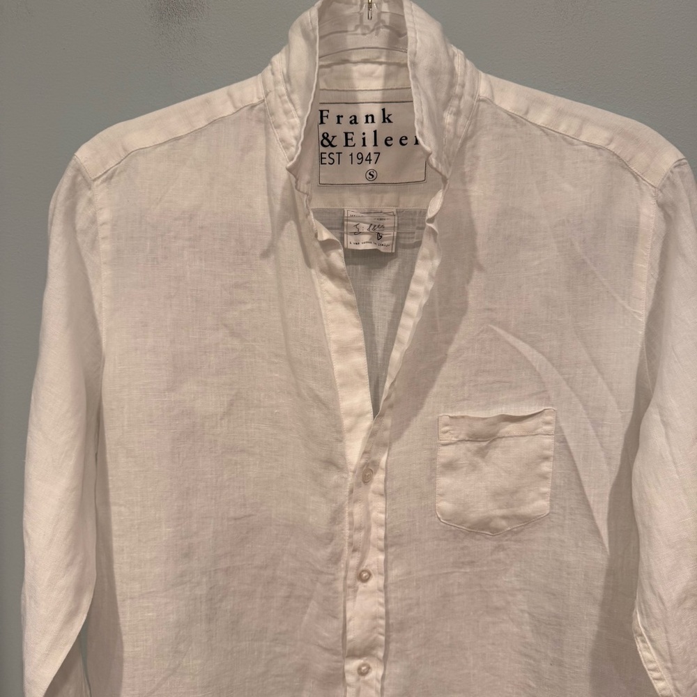 Frank and Eileen EILEEN Relaxed Linen Button Down Shirt Size S - Picture 3 of 10